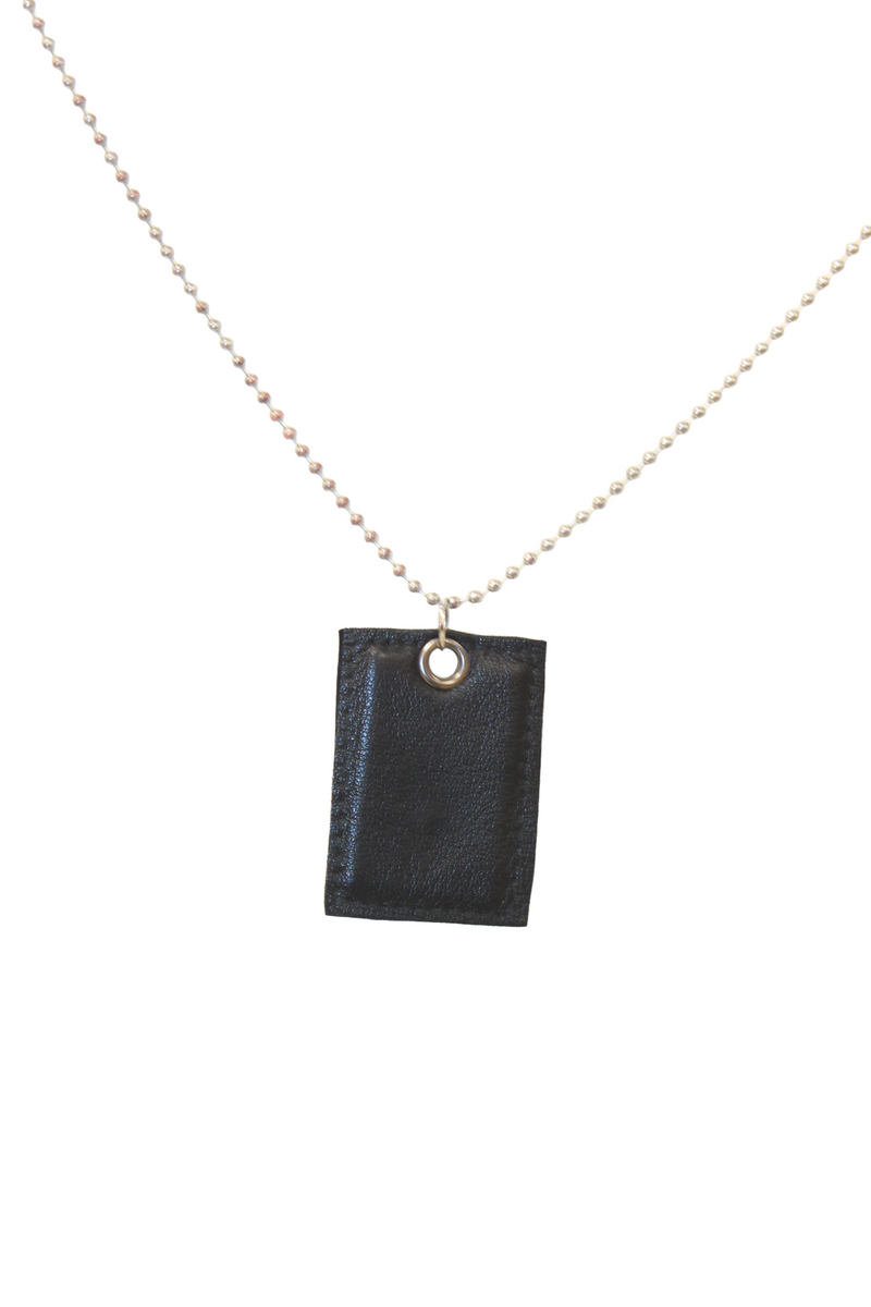 LAMBSKIN LEATHER DOG TAG